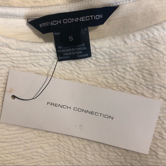 French Connection Long Sheer Sleeve White Blouse Top S - Picture 4 of 10